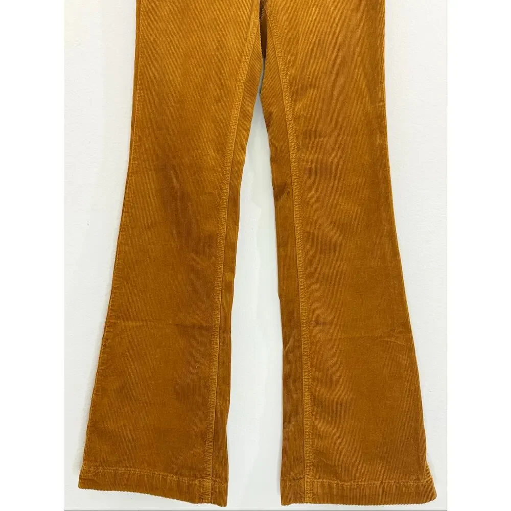 Anthropologie Pilcro High Rise Bootcut Corduroy Pants Cedar Mustard Yellow 25 - Picture 5 of 14